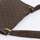 GUCCI GG Canvas Shoulder Bag Brown Gold 91762 Auth 201343-6