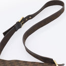 GUCCI GG Canvas Shoulder Bag Brown Gold 91762 Auth 201343-8
