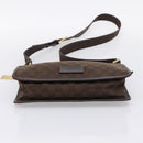 GUCCI GG Canvas Shoulder Bag Brown Gold 91762 Auth 201343-9