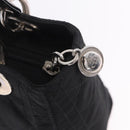 Christian Dior Lady Dior Canage Hand Bag Nylon Black Silver Auth 201347-21