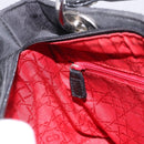 Christian Dior Lady Dior Canage Hand Bag Nylon Black Silver Auth 201347-25