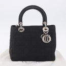 Christian Dior Lady Dior Canage Hand Bag Nylon Black Silver Auth 201347-12