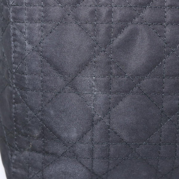 Christian Dior Lady Dior Canage Hand Bag Nylon Black Silver Auth 201347