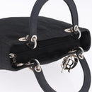Christian Dior Lady Dior Canage Hand Bag Nylon Black Silver Auth 201347-7