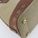 Christian Dior Straight Chic Hand Bag Canvas Beige Gold Auth 201348-11