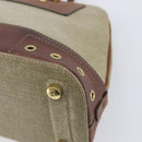 Christian Dior Straight Chic Hand Bag Canvas Beige Gold Auth 201348-12