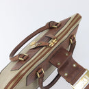 Christian Dior Straight Chic Hand Bag Canvas Beige Gold Auth 201348-17