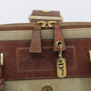 Christian Dior Straight Chic Hand Bag Canvas Beige Gold Auth 201348-18