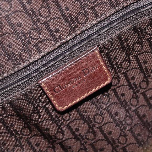 Christian Dior Straight Chic Hand Bag Canvas Beige Gold Auth 201348