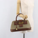 Christian Dior Straight Chic Hand Bag Canvas Beige Gold Auth 201348-26