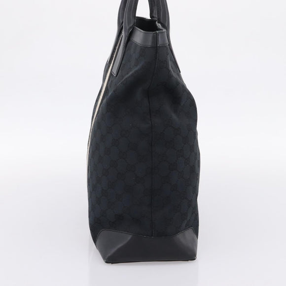 GUCCI GG Canvas Hand Bag Black Silver 002 1093 3444 Auth 201351