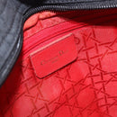 Christian Dior Lady Dior Canage Hand Bag Canvas Black Gold Auth 201352-11