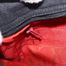 Christian Dior Lady Dior Canage Hand Bag Canvas Black Gold Auth 201352-30