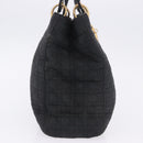 Christian Dior Lady Dior Canage Hand Bag Canvas Black Gold Auth 201352-5