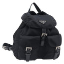 PRADA Backpack Nylon Black Silver Auth 201355-1
