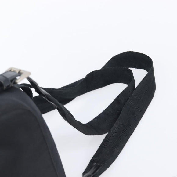 PRADA Backpack Nylon Black Silver Auth 201355