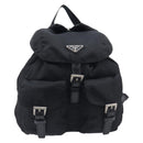 PRADA Backpack Nylon Black Silver Auth 201355-13