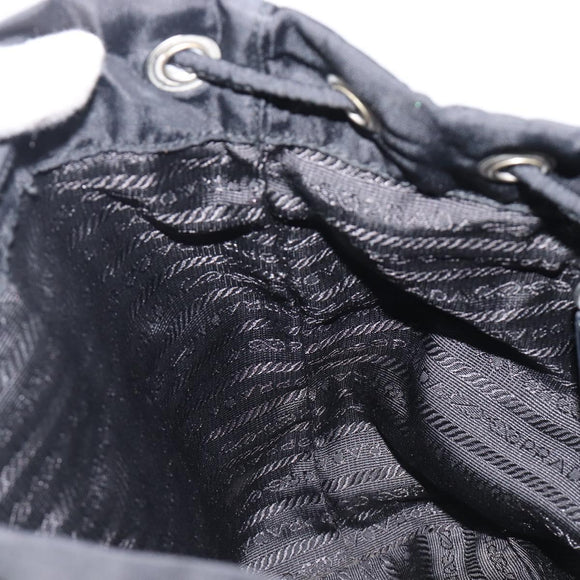 PRADA Backpack Nylon Black Silver Auth 201355