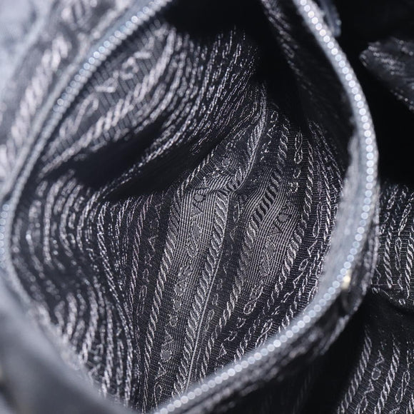 PRADA Backpack Nylon Black Silver Auth 201355