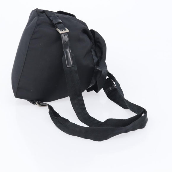 PRADA Backpack Nylon Black Silver Auth 201355