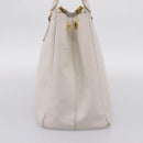 PRADA Galleria Hand Bag Saffiano leather White Gold Auth 201363-4