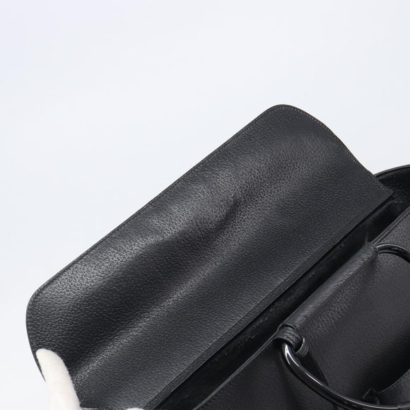 GUCCI Hand Bag Leather Black Silver 002 3754 1313 Auth 201365