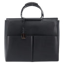 GUCCI Hand Bag Leather Black Silver 002 3754 1313 Auth 201365-13