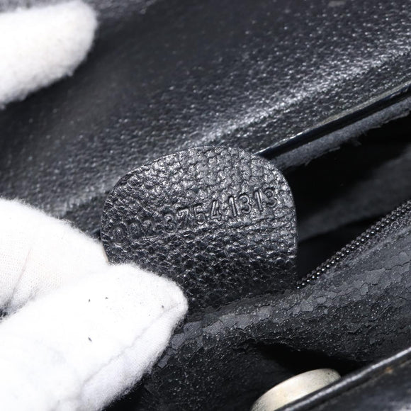 GUCCI Hand Bag Leather Black Silver 002 3754 1313 Auth 201365
