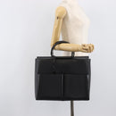 GUCCI Hand Bag Leather Black Silver 002 3754 1313 Auth 201365-24