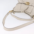 GUCCI GG Marmont Shoulder Bag Leather 2way White Gold 247185 Auth 201371A-10