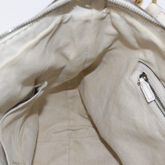 GUCCI GG Marmont Shoulder Bag Leather 2way White Gold 247185 Auth 201371A