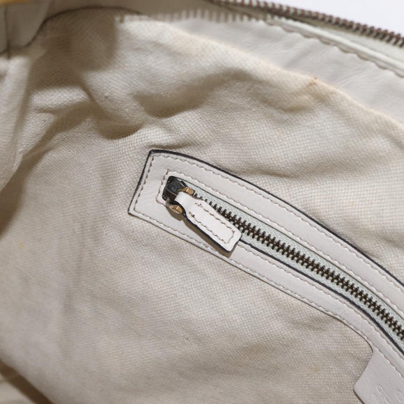 GUCCI GG Marmont Shoulder Bag Leather 2way White Gold 247185 Auth 201371A