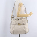 GUCCI GG Marmont Shoulder Bag Leather 2way White Gold 247185 Auth 201371A-32