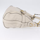 GUCCI GG Marmont Shoulder Bag Leather 2way White Gold 247185 Auth 201371A-3