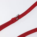PRADA Shoulder Bag Suede Red Silver Auth 201372-16