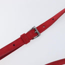 PRADA Shoulder Bag Suede Red Silver Auth 201372-17