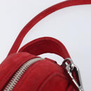 PRADA Shoulder Bag Suede Red Silver Auth 201372-19