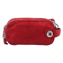 PRADA Shoulder Bag Suede Red Silver Auth 201372-13
