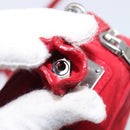 PRADA Shoulder Bag Suede Red Silver Auth 201372-10