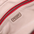 PRADA Shoulder Bag Suede Red Silver Auth 201372-28