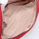 PRADA Shoulder Bag Suede Red Silver Auth 201372-11