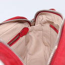 PRADA Shoulder Bag Suede Red Silver Auth 201372-29