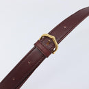 CARTIER Must Line Shoulder Bag Leather Bordeaux Gold Auth 201374-10