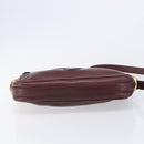 CARTIER Must Line Shoulder Bag Leather Bordeaux Gold Auth 201374-11