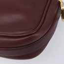 CARTIER Must Line Shoulder Bag Leather Bordeaux Gold Auth 201374-12
