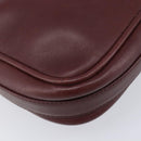 CARTIER Must Line Shoulder Bag Leather Bordeaux Gold Auth 201374-13