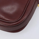 CARTIER Must Line Shoulder Bag Leather Bordeaux Gold Auth 201374-14