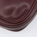 CARTIER Must Line Shoulder Bag Leather Bordeaux Gold Auth 201374-15