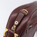 CARTIER Must Line Shoulder Bag Leather Bordeaux Gold Auth 201374-17