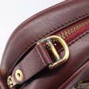 CARTIER Must Line Shoulder Bag Leather Bordeaux Gold Auth 201374-18